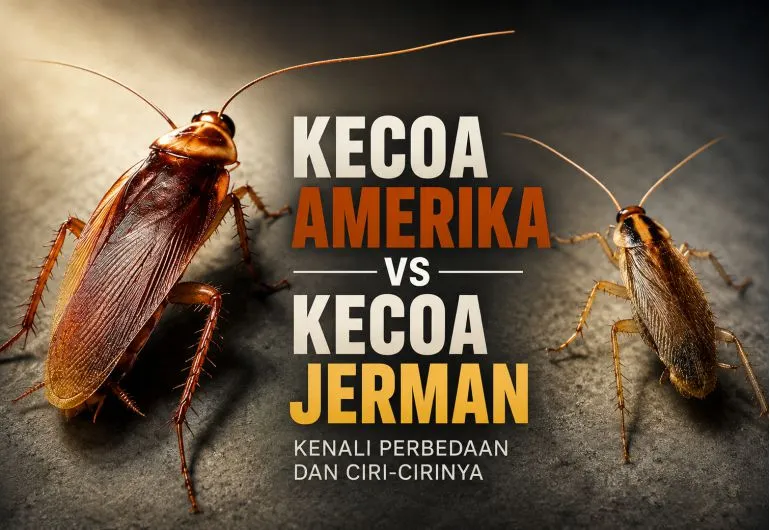 Perbandingan kecoa Amerika dan kecoa Jerman untuk mengenali perbedaan ukuran dan ciri-cirinya