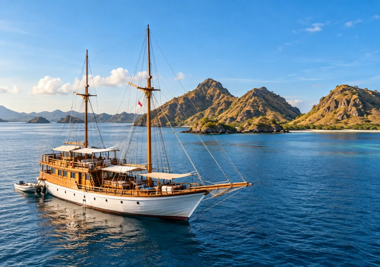 Kapal Phinisi di perairan Labuan Bajo